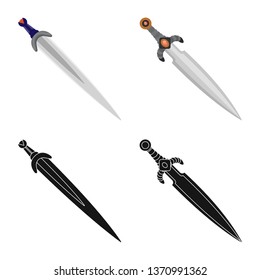 Vector illustration of game  and armor  sign. Collection of game  and blade  vector icon for stock.