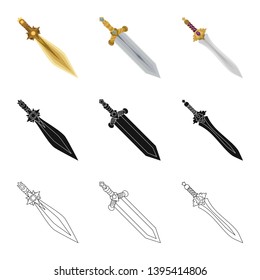 Vector illustration of game  and armor  sign. Collection of game  and blade  vector icon for stock.