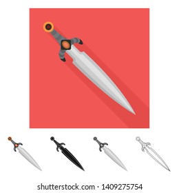 Vector illustration of game  and armor  sign. Set of game  and blade  stock symbol for web.