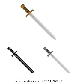 Vector illustration of game  and armor  sign. Collection of game  and blade  stock symbol for web.
