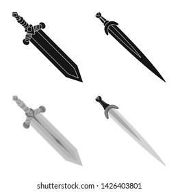 Vector illustration of game and armor sign. Set of game and blade stock vector illustration.