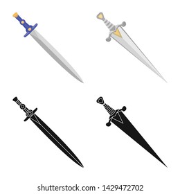 Vector illustration of game and armor sign. Collection of game and blade stock vector illustration.