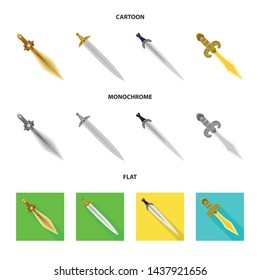 Vector illustration of game and armor sign. Collection of game and blade stock vector illustration.