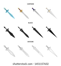 Vector illustration of game and armor sign. Collection of game and blade stock symbol for web.