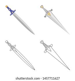 Vector illustration of game and armor sign. Set of game and blade stock symbol for web.