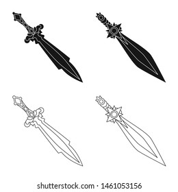 Vector illustration of game and armor sign. Set of game and blade stock symbol for web.