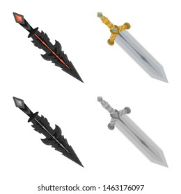 Vector illustration of game and armor sign. Set of game and blade vector icon for stock.
