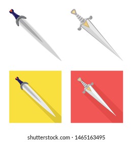 Vector illustration of game and armor sign. Set of game and blade stock symbol for web.