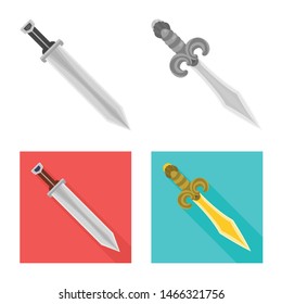 Vector illustration of game and armor sign. Collection of game and blade vector icon for stock.