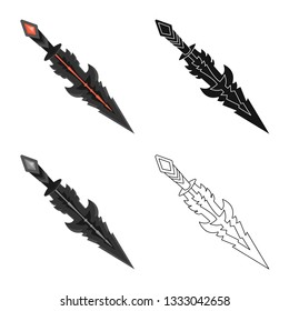 Vector illustration of game  and armor  symbol. Set of game  and blade  stock symbol for web.