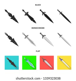 Vector illustration of game  and armor  symbol. Set of game  and blade  stock vector illustration.