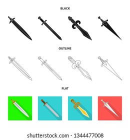 Vector illustration of game  and armor  symbol. Collection of game  and blade  stock symbol for web.