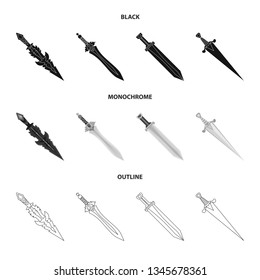 Vector illustration of game  and armor  symbol. Collection of game  and blade  vector icon for stock.