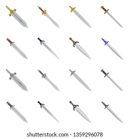 Vector illustration of game  and armor  symbol. Collection of game  and blade  stock vector illustration.