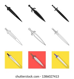 Vector illustration of game  and armor  symbol. Collection of game  and blade  vector icon for stock.