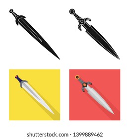 Vector illustration of game  and armor  symbol. Set of game  and blade  stock symbol for web.