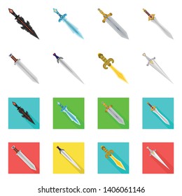 Vector illustration of game  and armor  symbol. Set of game  and blade  stock vector illustration.