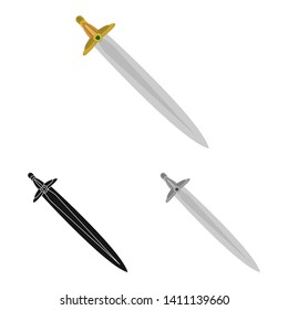 Vector illustration of game  and armor  symbol. Collection of game  and blade  stock symbol for web.