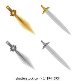 Vector illustration of game  and armor  symbol. Collection of game  and blade  stock symbol for web.