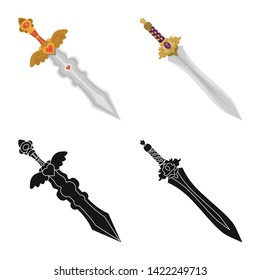 Vector illustration of game  and armor  symbol. Set of game  and blade  stock symbol for web.