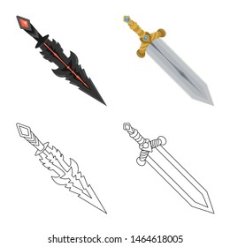Vector illustration of game and armor symbol. Collection of game and blade vector icon for stock.