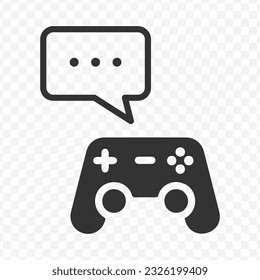 Vector illustration of game chat icon in dark color and transparent background(PNG).