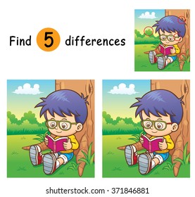 Vector Illustration of Game for children find differences - Boy