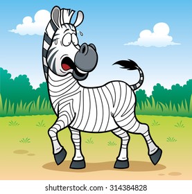 Vector illustration of Game for children paint skin Zebra