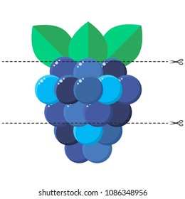 Vector illustration. A game for children of preschool age. Cut the picture into pieces. Fold in the right order. Mosaic. BlackBerry