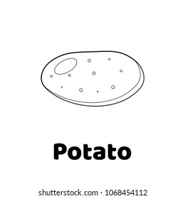 Vector illustration. Game for children. Vegetable. Coloring page Potato
