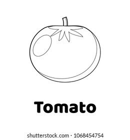 Vector illustration. Game for children. Vegetable. Coloring page tomato