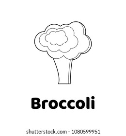 Vector illustration. Game for children. Vegetable. Coloring page Broccoli 