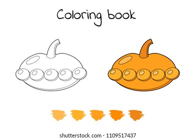 Vector illustration. Game for children. Vegetable. Coloring page Patisson