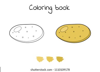 Vector illustration. Game for children. Vegetable. Coloring page Potato