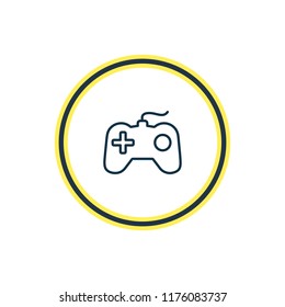 Vector illustration of game console icon line. Beautiful entertainment element also can be used as joystick icon element.