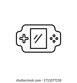 vector illustration game console icon or logo with line design style