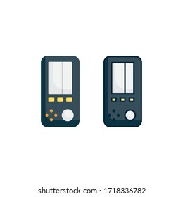 Symbol oder Logo des Vektorgrafik-Spiels mit flachem und linearem Farbdesign