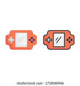 ilustración vectorial icono o logotipo de consola de juego con un estilo de color plano y lineal