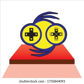 Vector Illustration eines Spielkonsole-Logos. mit angenehmen Farben ist es schön anzusehen