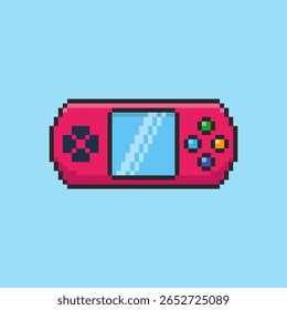 Vector Illustration of Game Console with Pixel Art Design, perfect for game assets themed designs