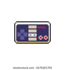 Vector Illustration of Game Console with Pixel Art Design, perfect for game assets themed designs