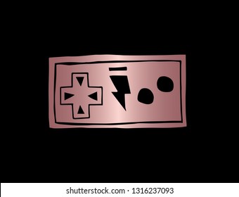Vector Illustration of Game Controller with Elegant Rose Gold Color. Graphic Design for Company, Shirt, Icon, Layout, Background, Template and more. 