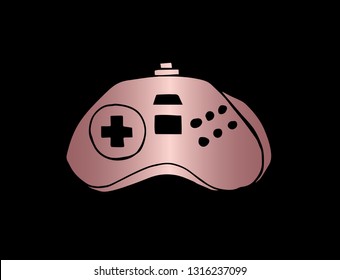 Vector Illustration of Game Controller with Elegant Rose Gold Color. Graphic Design for Company, Shirt, Icon, Layout, Background, Template and more. 