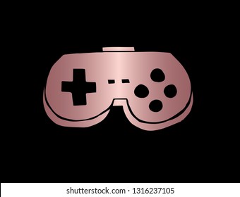Vector Illustration of Game Controller with Elegant Rose Gold Color. Graphic Design for Company, Shirt, Icon, Layout, Background, Template and more. 