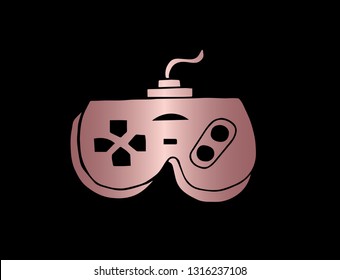 Vector Illustration of Game Controller with Elegant Rose Gold Color. Graphic Design for Company, Shirt, Icon, Layout, Background, Template and more. 