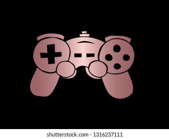 Vector Illustration of Game Controller with Elegant Rose Gold Color. Graphic Design for Company, Shirt, Icon, Layout, Background, Template and more. 