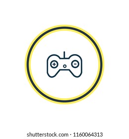 Vector illustration of game controller icon line. Beautiful party element also can be used as joystick icon element.