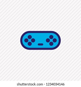 Vector illustration of game controller icon colored line. Beautiful entertainment element also can be used as joystick icon element.