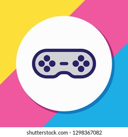 Vector illustration of game controller icon colored line. Beautiful media element also can be used as gamepad icon element.
