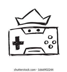 Vector Illustration of Game Controller Icon on Isolated Background. Use This Hand Drawing or Sketch Icon For Graphic Design, Poster, Shirt Design and More.
